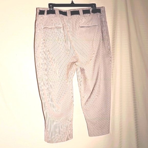 INC International Concepts Womans Black & White Striped Capri Pants, Size: 14 - Picture 4 of 7